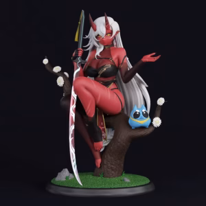 Red thing with sword